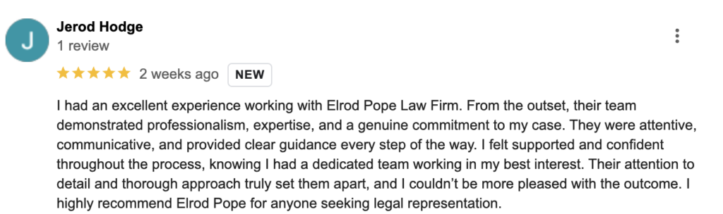 Rock Hill Personal Injury Lawyer Client Review
