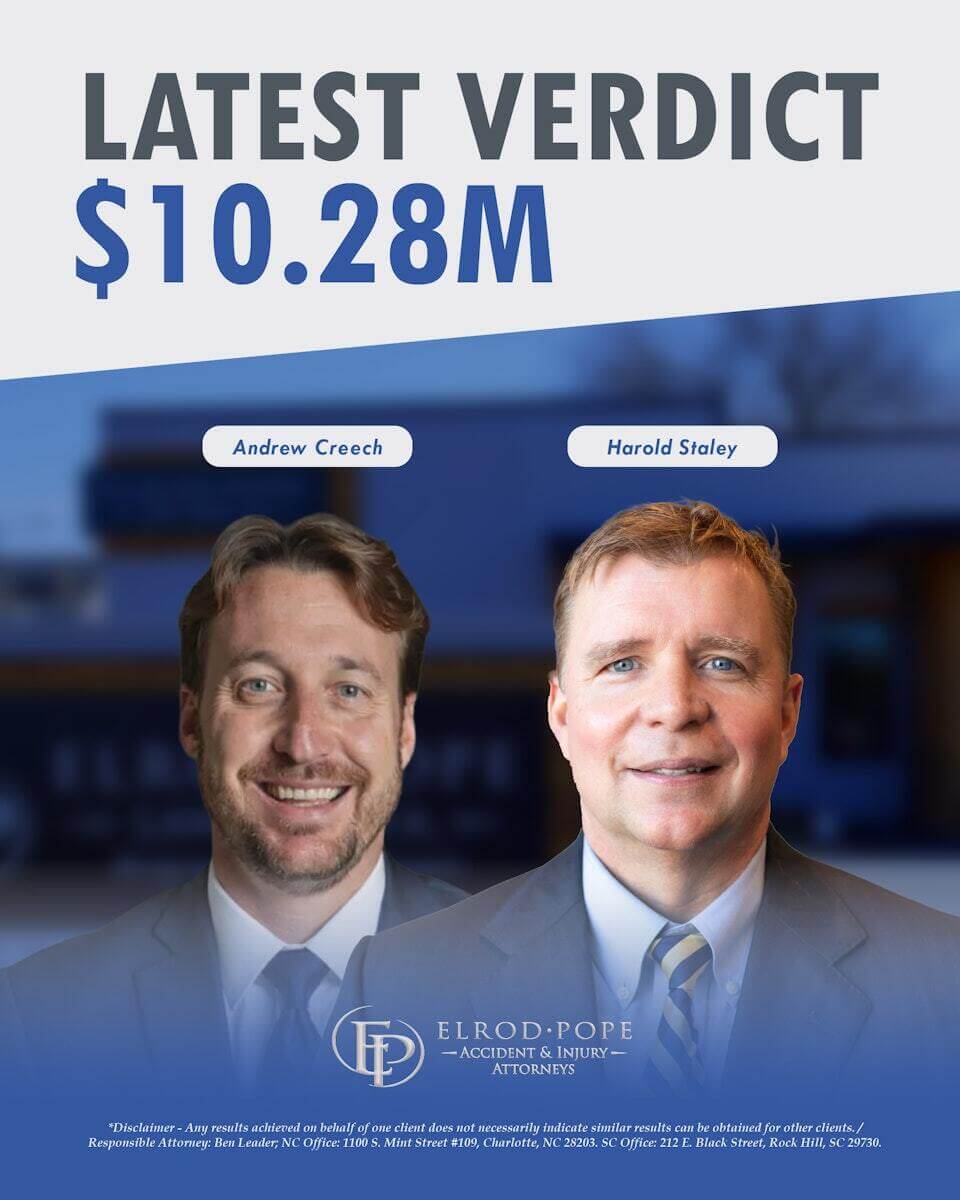 Poster for the latest verdict $10.28M Catastrophic Trailer Collapse Case of Elrod Pope